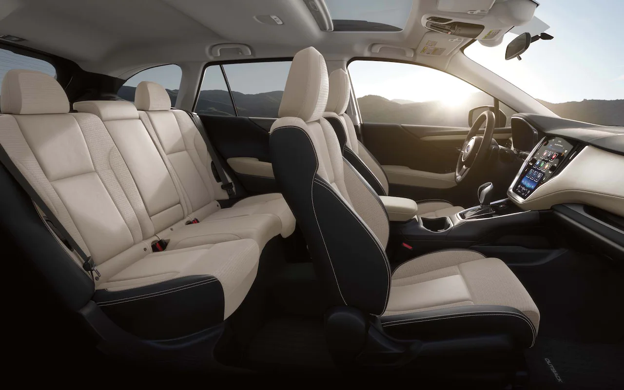 2022 Subaru Outback Premium with Warm Ivory Cloth interior.